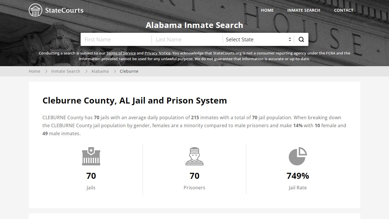 Cleburne County, AL Inmate Search - StateCourts